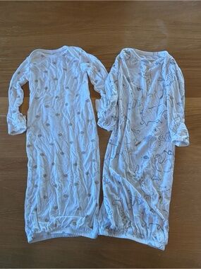 Carter's 0-3M Baby Gown Set with Brown Snail and Safari Animal Prints